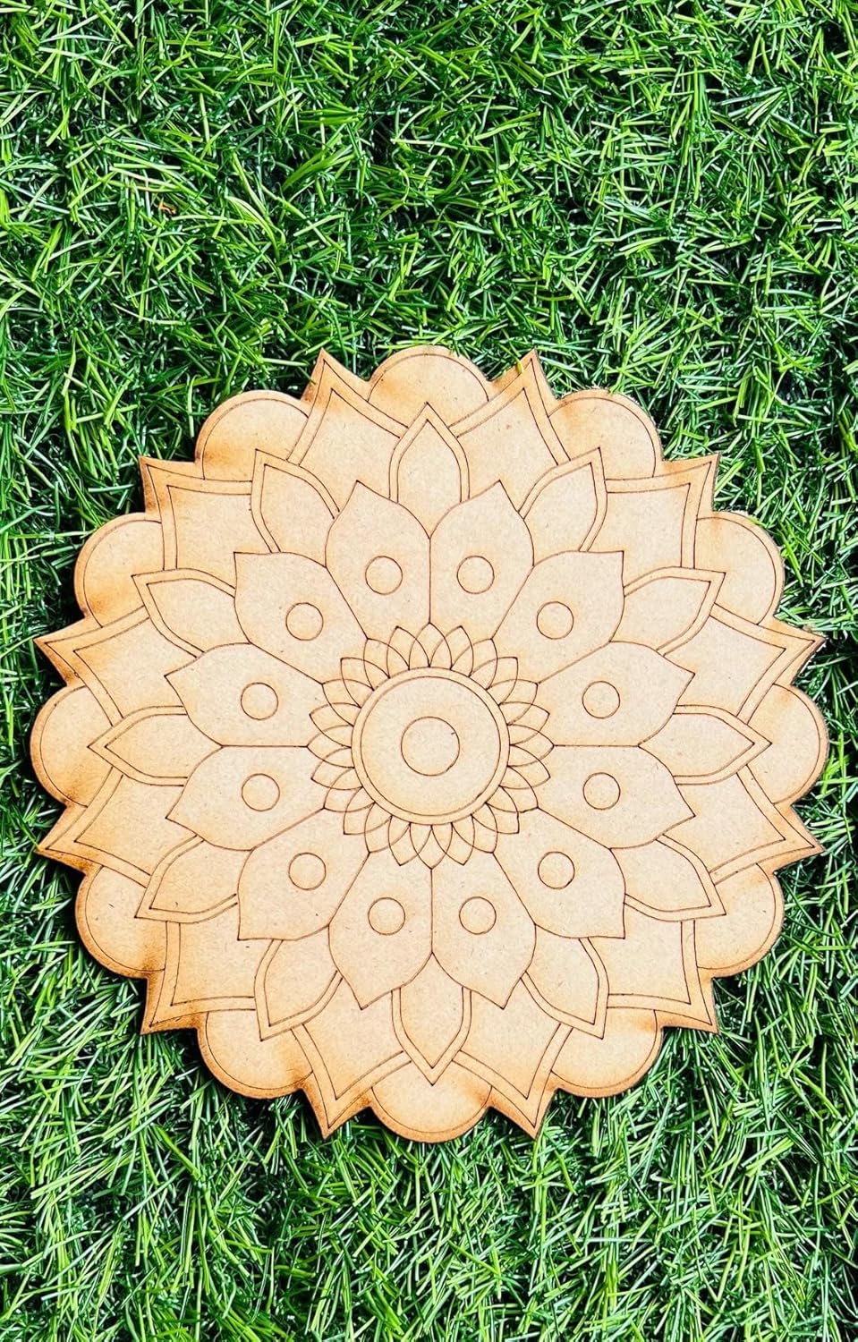 Pack of 2 Wooden MDF Floral Wall Art Base for Lippan Art – 10 Inch | Unique Decorative MDF Wall Decor | DIY Craft Cutout for Mirror Work, Painting & Home Decoration